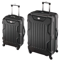 Outbound 2-Piece Hardside Spinner Wheel Travel Luggage Suitcase Set in Black