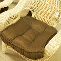 Outdoor Upholstered Chair in White & Brown