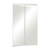TRUporte 48-inch x 80.5-inch White Frameless Mirrored Closet Sliding door