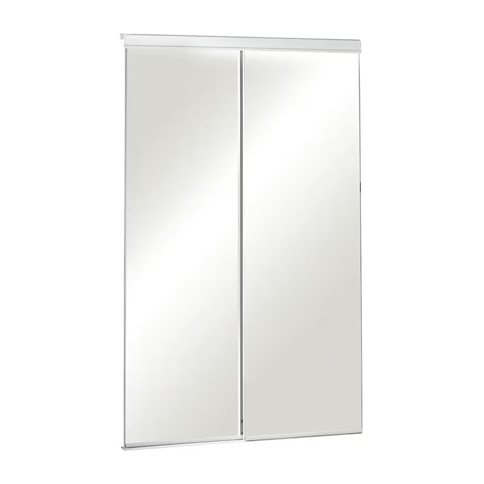 Mirrored Closet Sliding door TRUporte 48-inch x 80.5-inch White Frameless