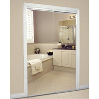 TRUporte 48-inch x 80.5-inch White Frameless Mirrored Closet Sliding door