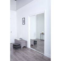 TRUporte 48-inch x 80.5-inch White Frameless Mirrored Closet Sliding door