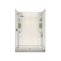 MAAX Alaska 48L x 32W x 7H Rectangular Centre Drain Fibreglass Shower Base Pan in White