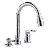 Delta Kate 1-Handle Pull-Down Sprayer Kitchen Faucet with Soap Dispenser in Chrome