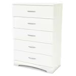 South Shore Step One 5-Drawer Chest in Pure White, 33 in. x 18.75 in. x 42.5 in.