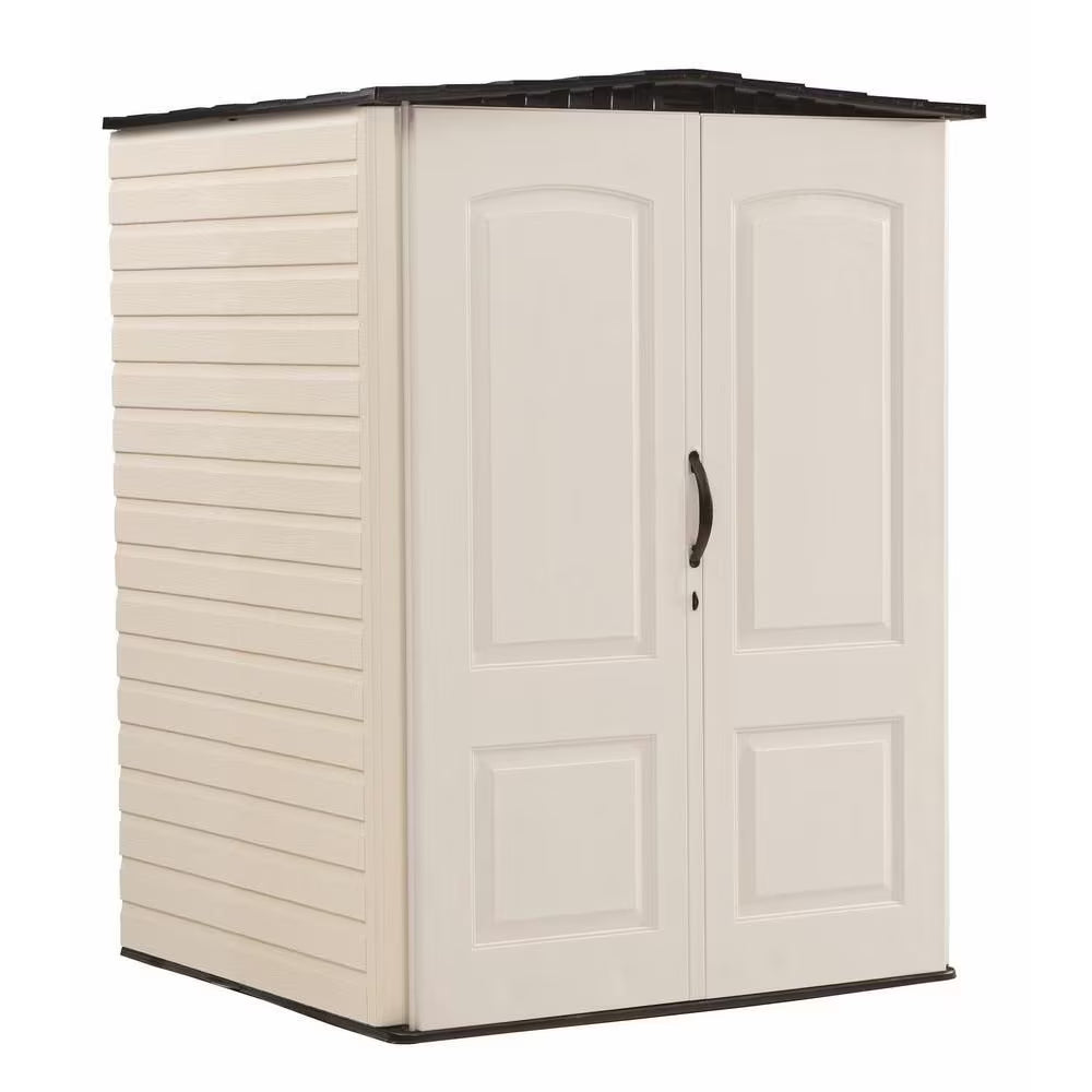 Rubbermaid 106 cu.ft. Small 4 ft. 4-inch x 4 ft. 8-inch Weather Resistant Vertical Resin Garden/Outdoor Storage Shed