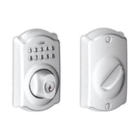 Schlage Camelot Satin Chrome Electronic Entry Door Keypad Deadbolt