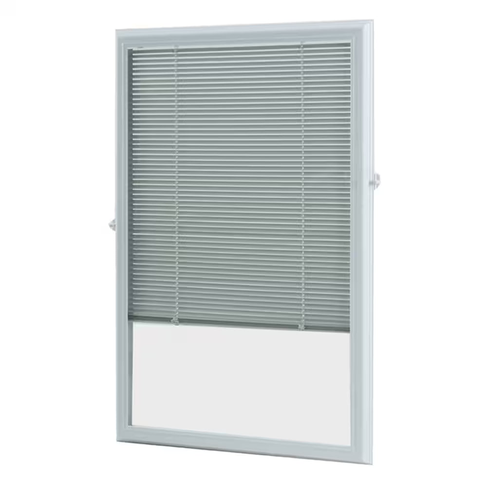 22-inch x 36-inch White Aluminum Add-on Blind for Half View Door