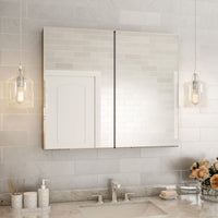 Glacier Bay 36-inch x 30.5-inch Recessed or Surface Mount Medicine Cabinet with Bi-View Beveled Mirror in Silver