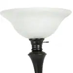 Hampton Bay 72.75-inch Bronze Floor Lamp with White Alabaster Shade