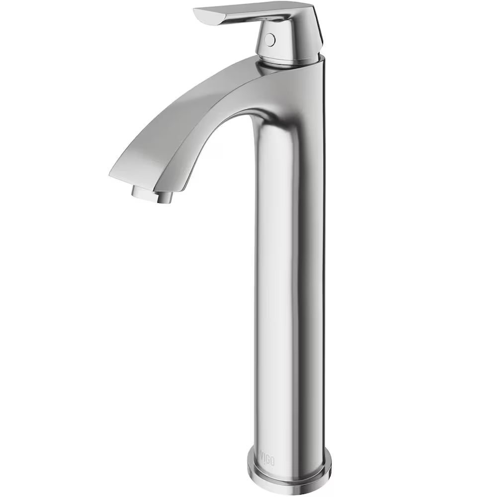 VIGO Linus Single Hole Single-Handle Vessel Bathroom Faucet in Brushed Nickel
