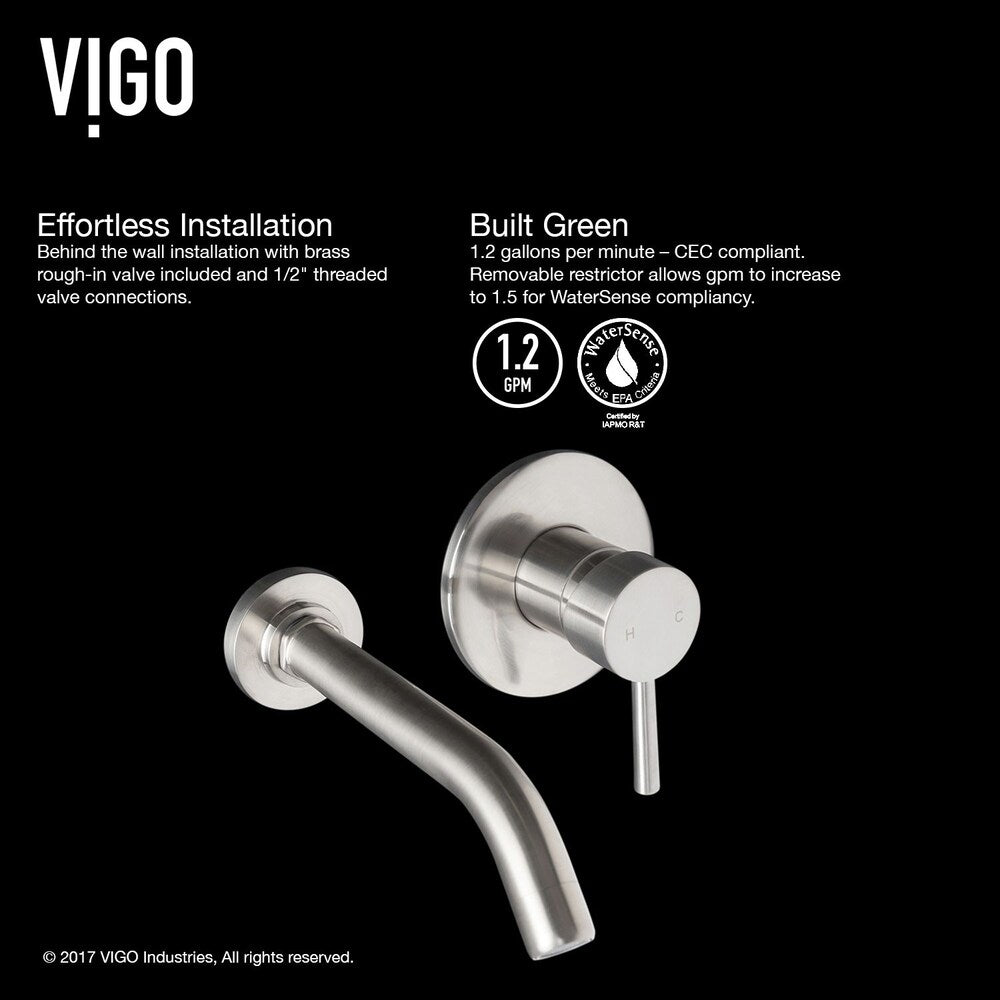 VIGO Olus Single-Handle Wall Mount Bathroom Faucet