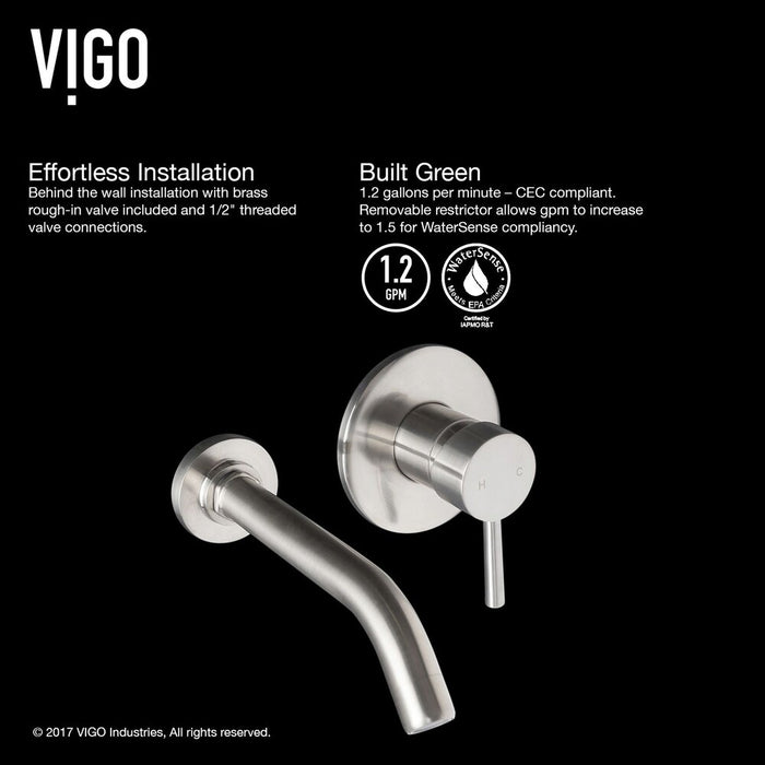 VIGO Olus Single-Handle Wall Mount Bathroom Faucet