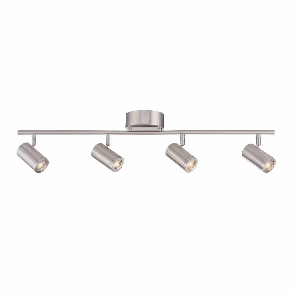 30" 4-Light Brushed Nickel Integrated LED Dimmable Fixed Track Lighting Kit