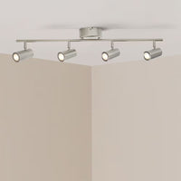 30" 4-Light Brushed Nickel Integrated LED Dimmable Fixed Track Lighting Kit