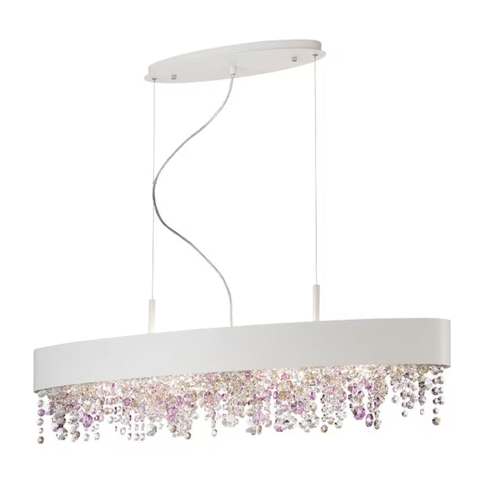 6-Light Oval White Chandelier