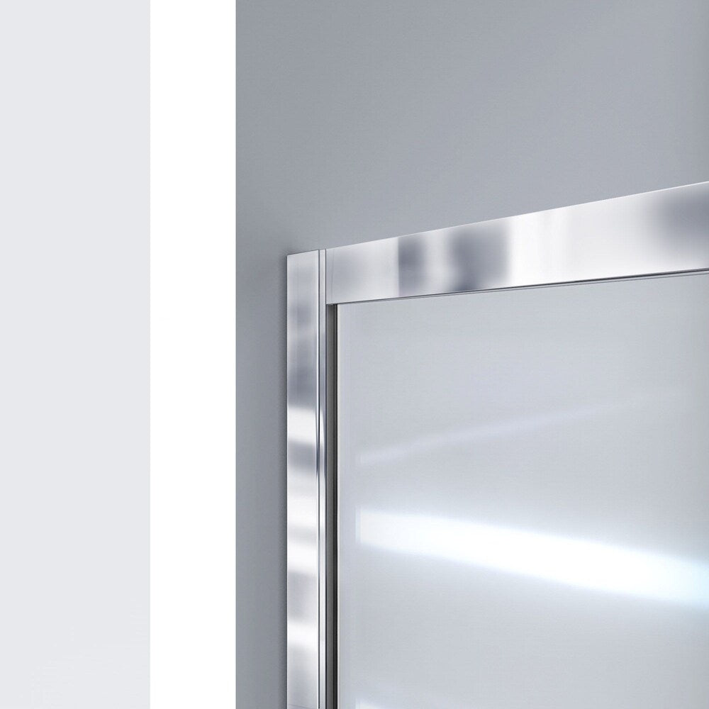 DreamLine Infinity-Z 56 to 60 in. W x 72 in. H Semi-Frameless Sliding Shower Door in Brushed Nickel with Frosted Tempered Glass