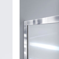 DreamLine Infinity-Z 56 to 60 in. W x 72 in. H Semi-Frameless Sliding Shower Door in Brushed Nickel with Frosted Tempered Glass