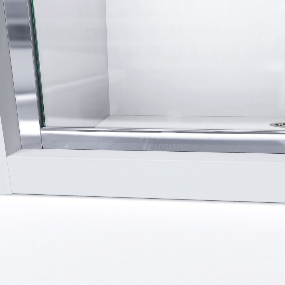 DreamLine Infinity-Z 56 to 60 in. W x 72 in. H Semi-Frameless Sliding Shower Door in Brushed Nickel with Frosted Tempered Glass