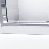 DreamLine Infinity-Z 56 to 60 in. W x 72 in. H Semi-Frameless Sliding Shower Door in Brushed Nickel with Frosted Tempered Glass