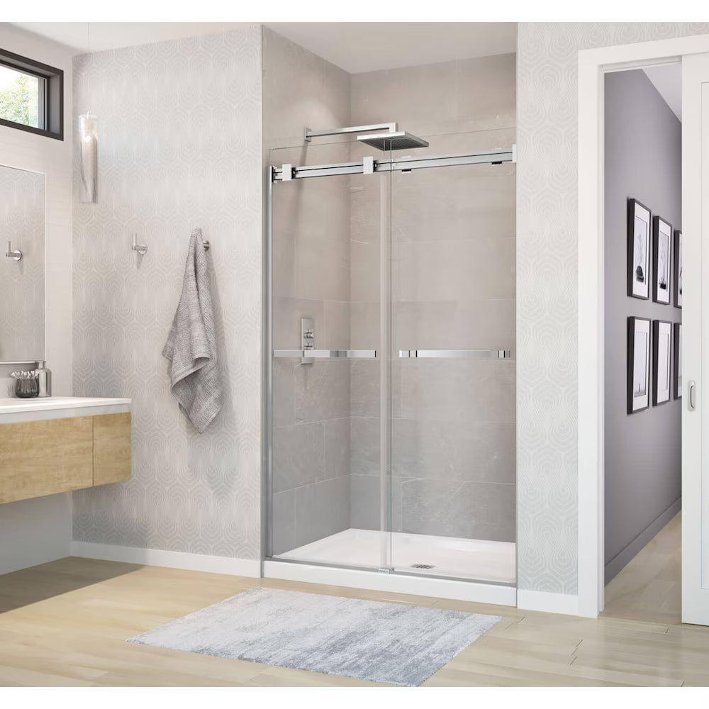 MAAX Duel Frameless ByPass Sliding Shower Door in Chrome