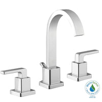 Glacier Bay Farrington 8-inch Widespread 2-Handle Mid Arc Bathroom Faucet in Chrome, ClickInstall Drain & Valve Included