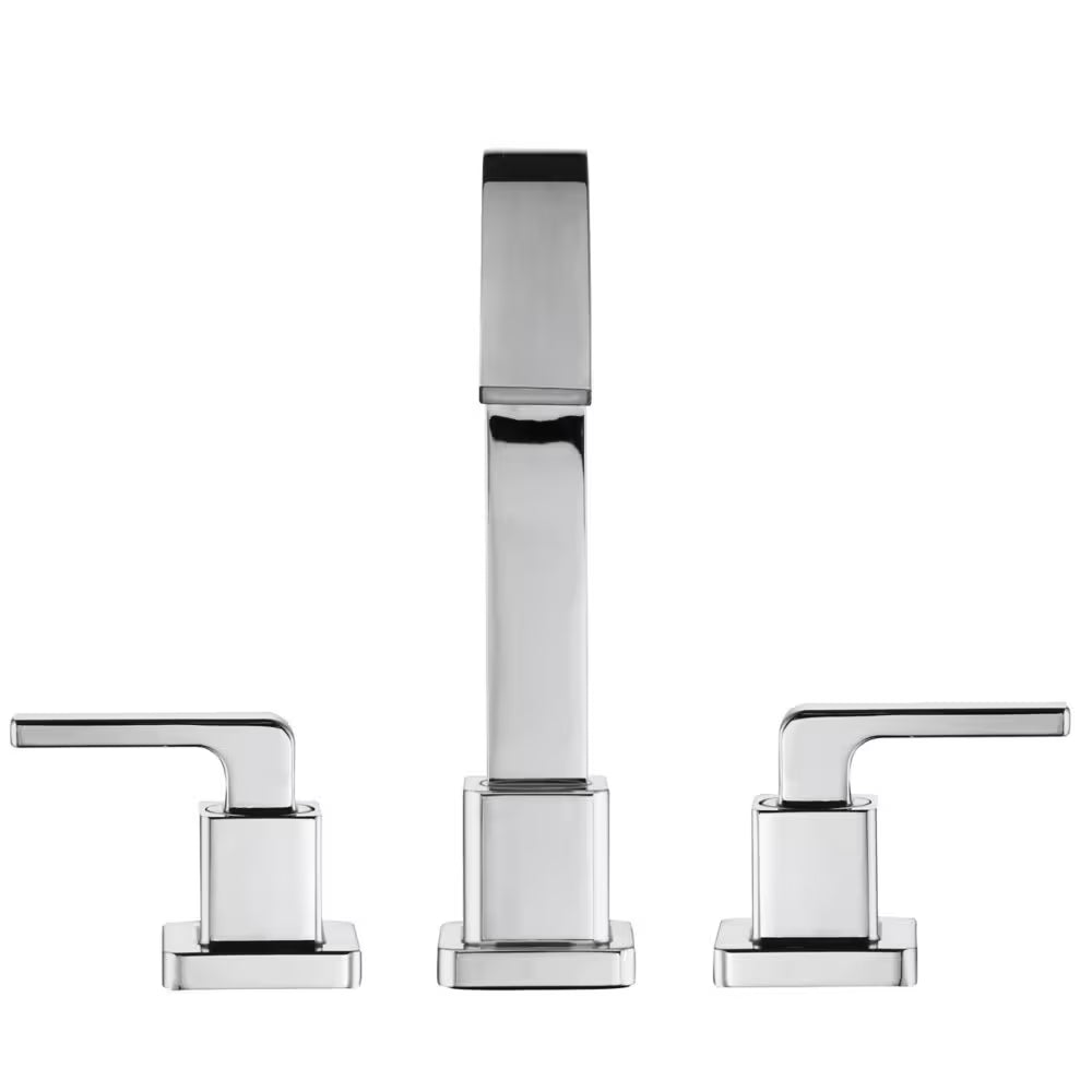 Glacier Bay Farrington 8-inch Widespread 2-Handle Mid Arc Bathroom Faucet in Chrome, ClickInstall Drain & Valve Included