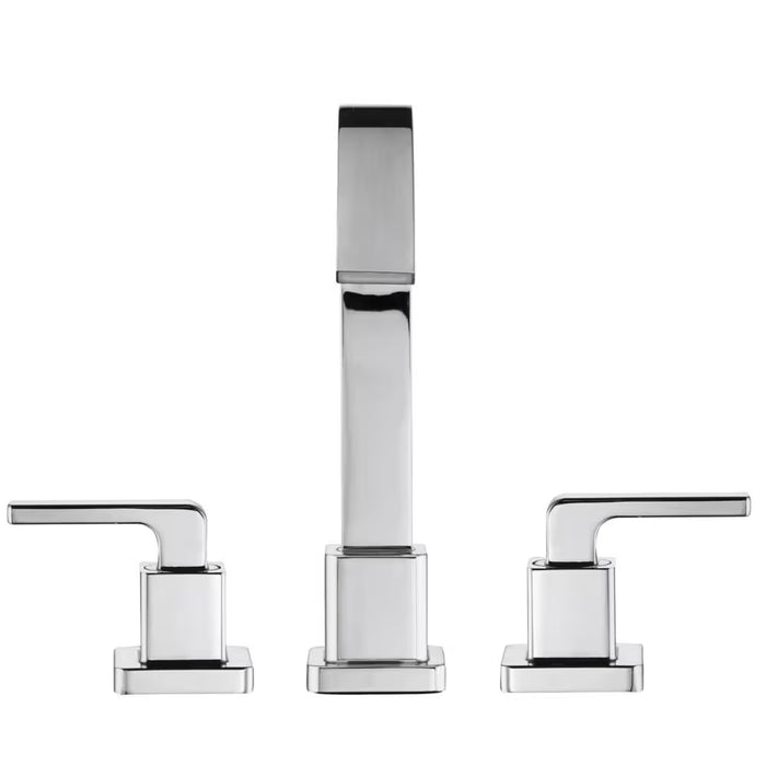 Glacier Bay Farrington 8-inch Widespread 2-Handle Mid Arc Bathroom Faucet in Chrome, ClickInstall Drain & Valve Included