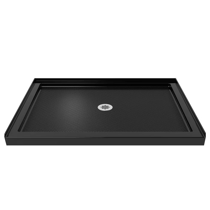 DreamLine SlimLine 48L x 36W x 2.75H in. Acrylic Alcove Shower Base Pan in Black, Centre Drain with SlipGrip Slip-Resistant Technology