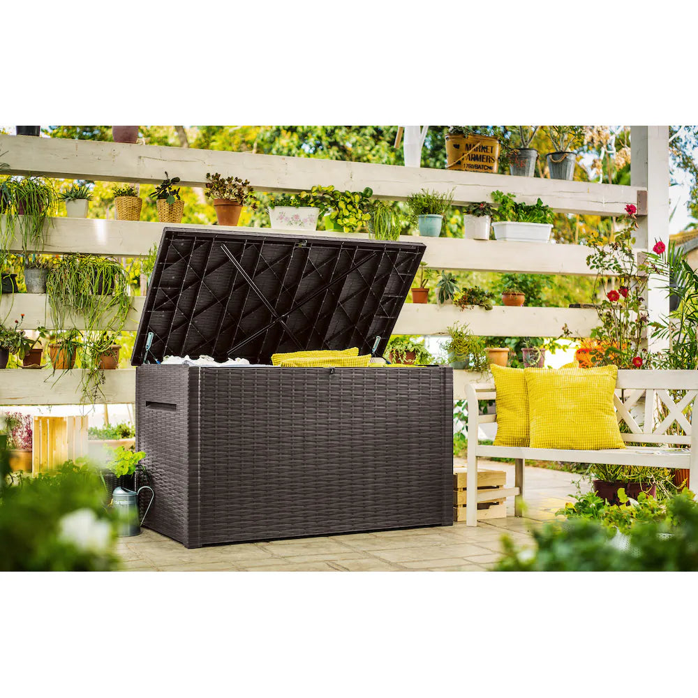 Keter Java Extra Large 4.8 x 2.8 ft. (230G/870L) Resin Patio/Outdoor Storage Deck Box/Bench