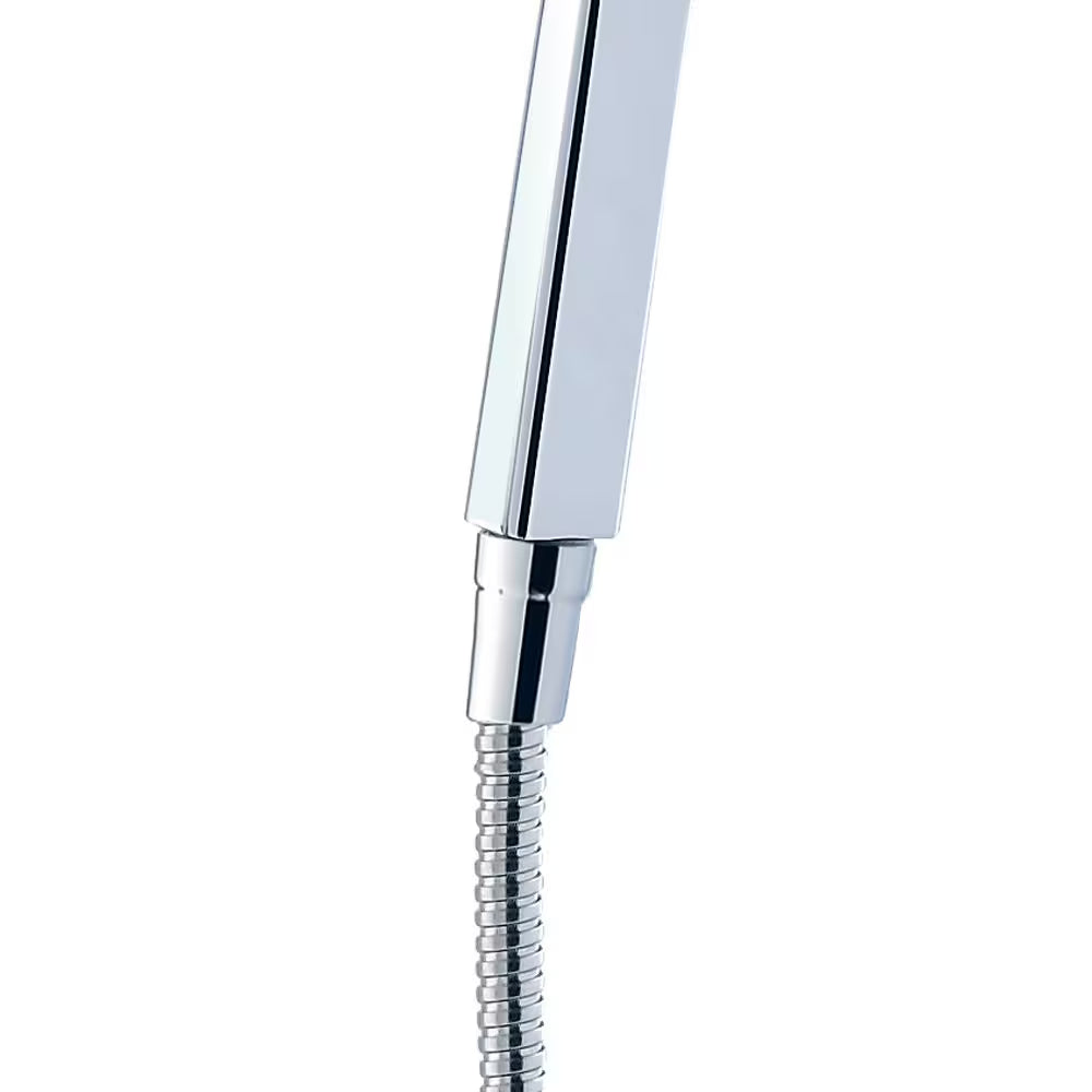 Glacier Bay Modern 8-inch 1-Function Wall Mount Rectangle Handshower & Showerhead Kit in Chrome