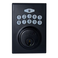 Defiant Square Matte Black Electronic Keypad Deadbolt