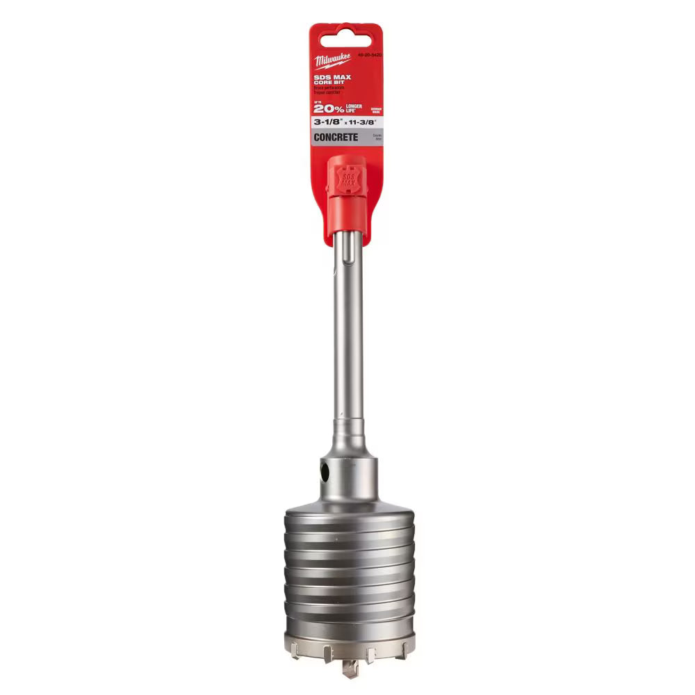 Milwaukee Tool 3-1/8 in. x 11-3/8 in. Carbide SDS-MAX Core Bit