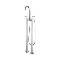 Jade Bath Tillie Chrome Floor-Mounted Tub Filler with Two Legs, Hand Shower and Easy Install Box