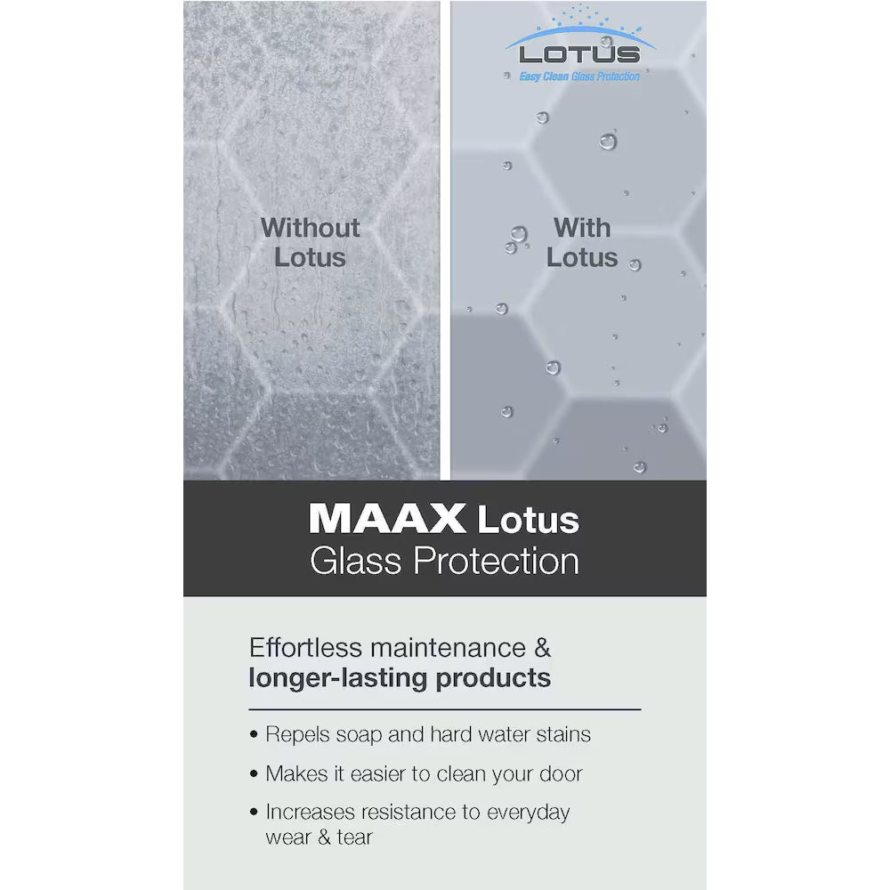 MAAX Utile 3-in-1 Shower Kit Shower Stall Enclosure with Centre Drain Base, Wall, and Glass Shower Door