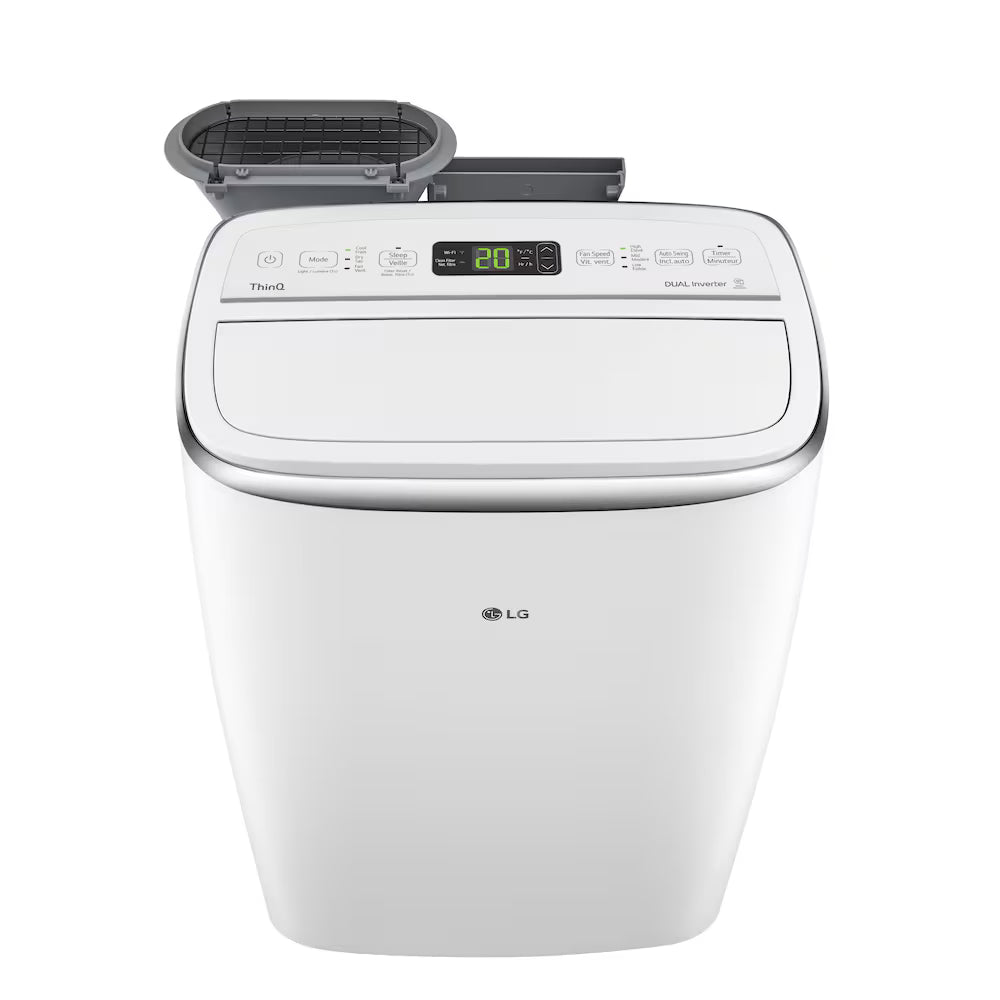 LG Electronics 10,000 BTU DOE/SACC (14,000 BTU ASHRAE) 115V Dual Inverter Smart Wi-Fi Portable Air Conditioner Cools 450 Sq. Ft. with Remote Control in White