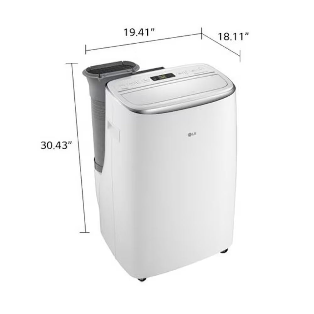 LG Electronics 10,000 BTU DOE/SACC (14,000 BTU ASHRAE) 115V Dual Inverter Smart Wi-Fi Portable Air Conditioner Cools 450 Sq. Ft. with Remote Control in White