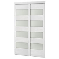 TRUporte 48-inch x 80.5-inch White 4-Lite MDF Frosted Glass Closet Sliding door