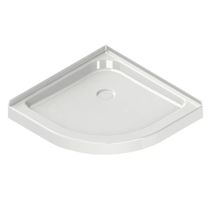 MAAX 32L x 32W x 3H-inch Neo-Round Corner Acrylic Shower Base, Corner Drain