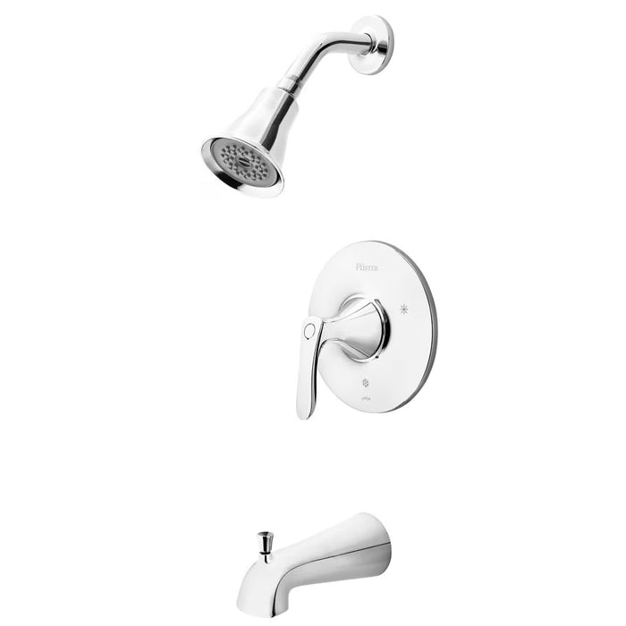 Pfister Weller Polished Chrome Faucet with 5-Function Shower Head and Bathtub Faucet