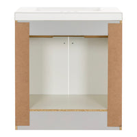 Glacier Bay Everdean 30-inch W Bathroom Vanity in Pearl Grey with Cultured Marble Sink Top