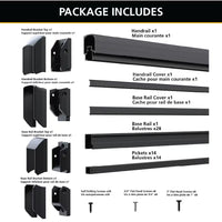 Peak RailBlazers Aluminum Deck Railing - Stair Kit with Pickets Kit - 6 ft. Matte Black