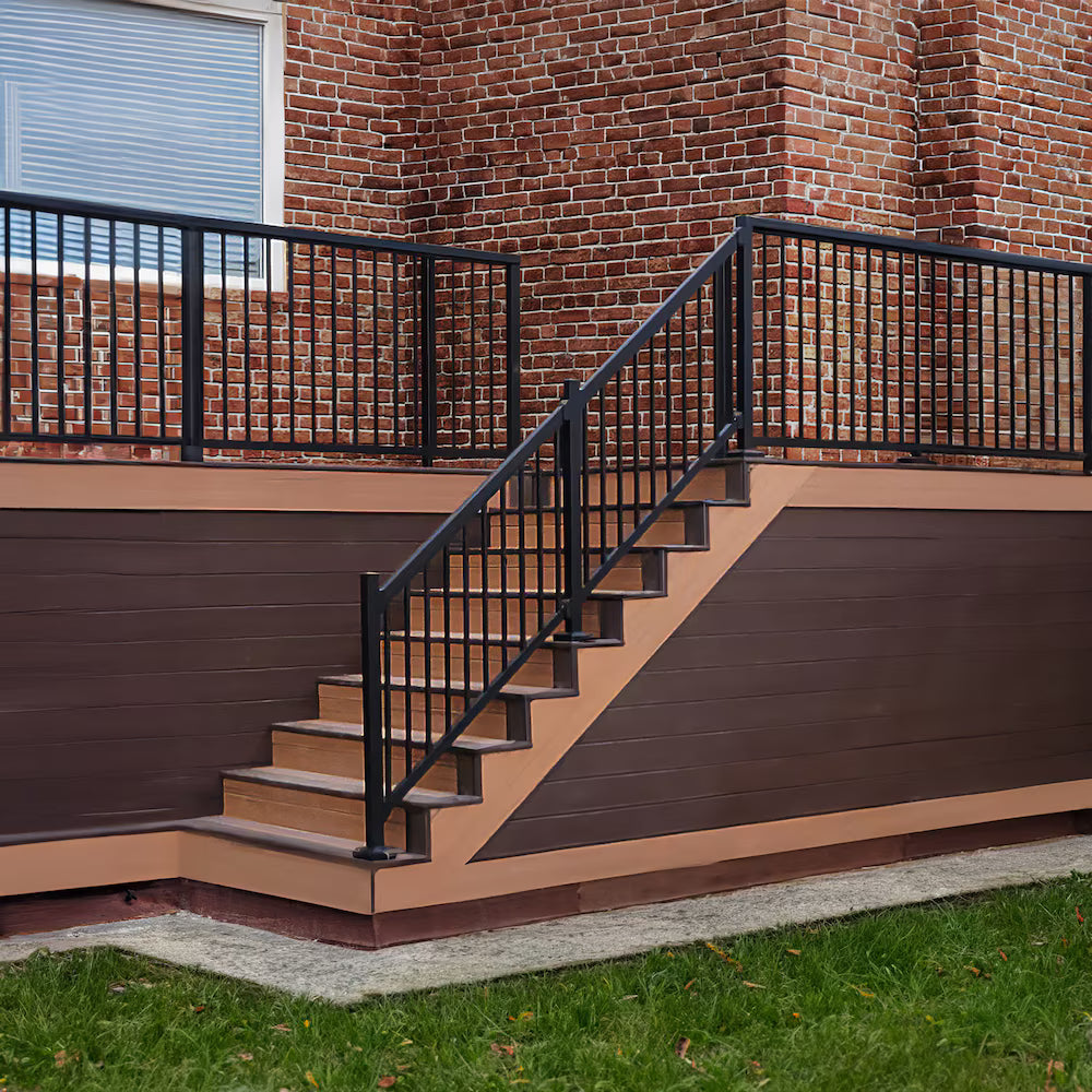 Peak RailBlazers Aluminum Deck Railing - Stair Kit with Pickets Kit - 6 ft. Matte Black
