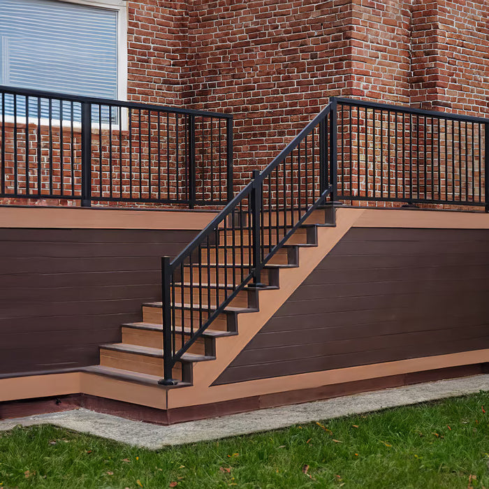 Peak RailBlazers Aluminum Deck Railing - Stair Kit with Pickets Kit - 6 ft. Matte Black
