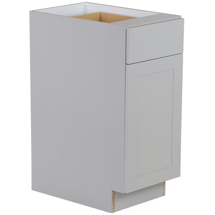 Hampton Bay Edson 15 in. W x 35 H x 25 D Assembled Kitchen Base Cabinet, Grey (B15L)