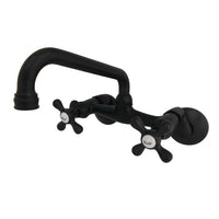Kingston Brass Wall-Mount Standard Kitchen Faucet in Matte Black