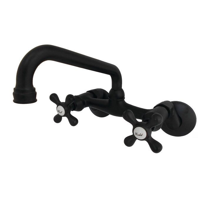 Kingston Brass Wall-Mount Standard Kitchen Faucet in Matte Black