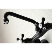 Kingston Brass Wall-Mount Standard Kitchen Faucet in Matte Black
