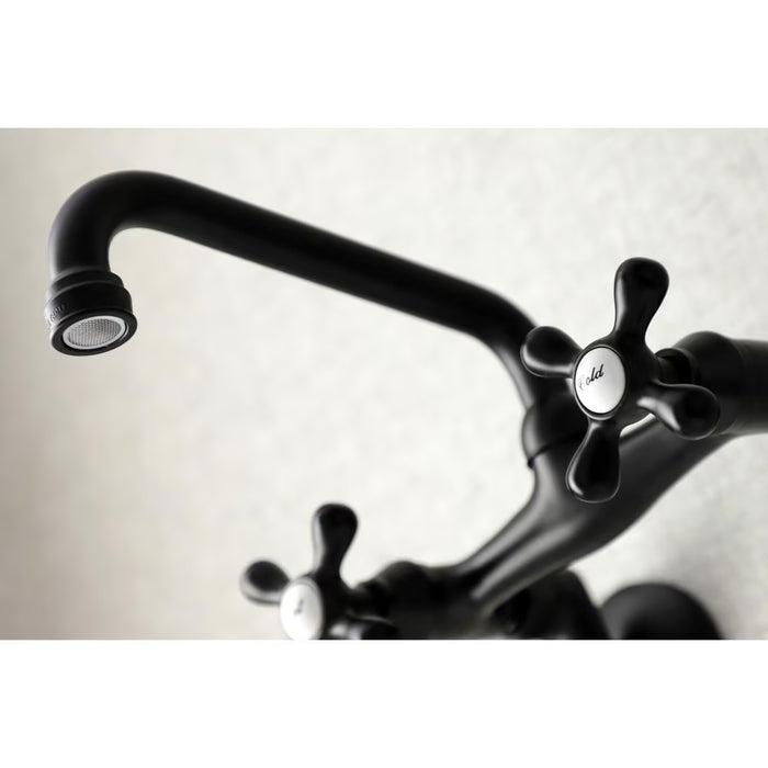 Kingston Brass Wall-Mount Standard Kitchen Faucet in Matte Black