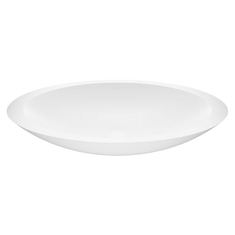 VIGO Wisteria Modern Matte Stone Oval Vessel Bathroom Sink